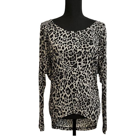 EXPRESS Long Sleeve Backless Top, Leopard Print SZ XS - Picture 1 of 6